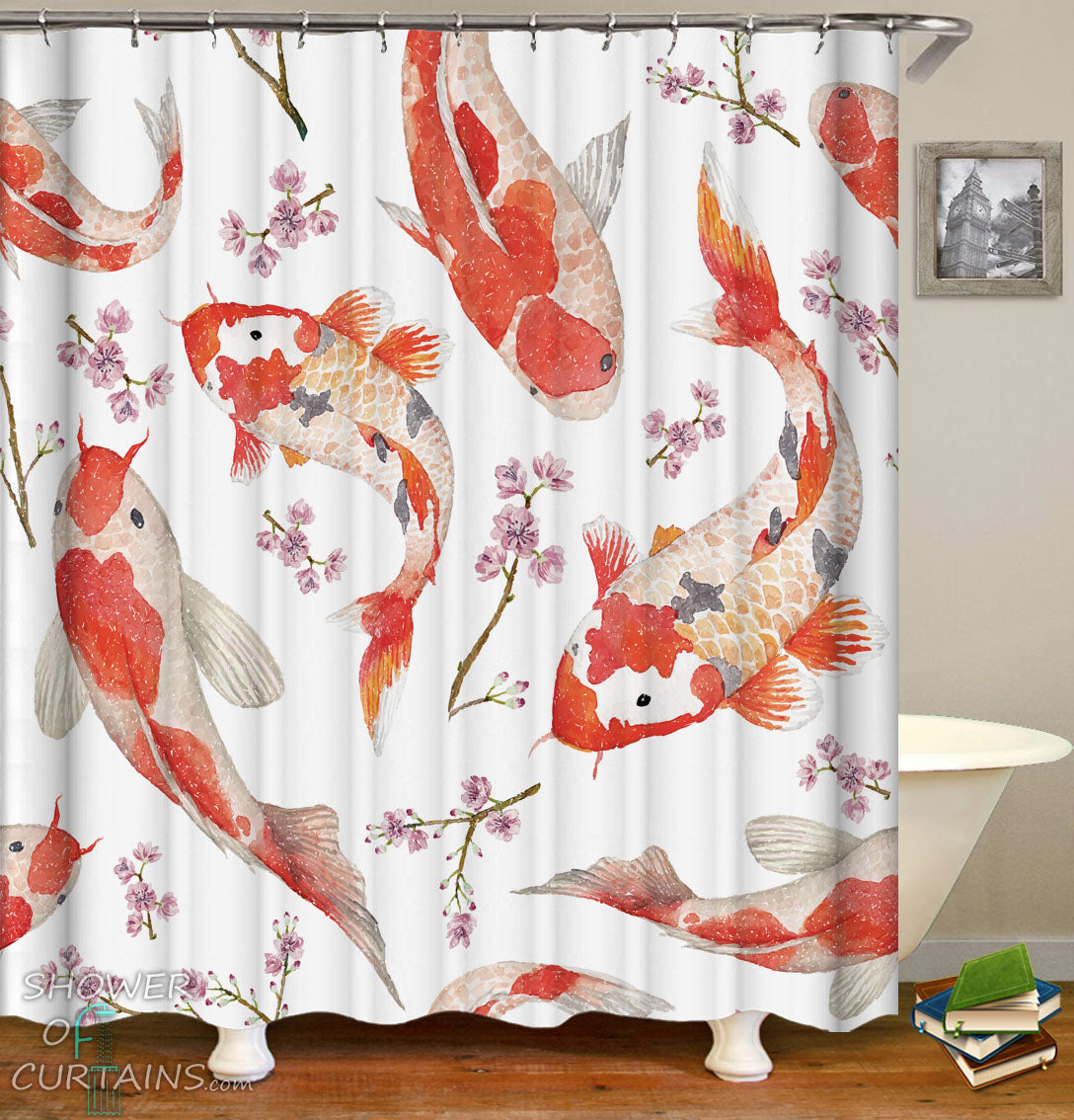 Sushi Goldfish Shower Curtain
