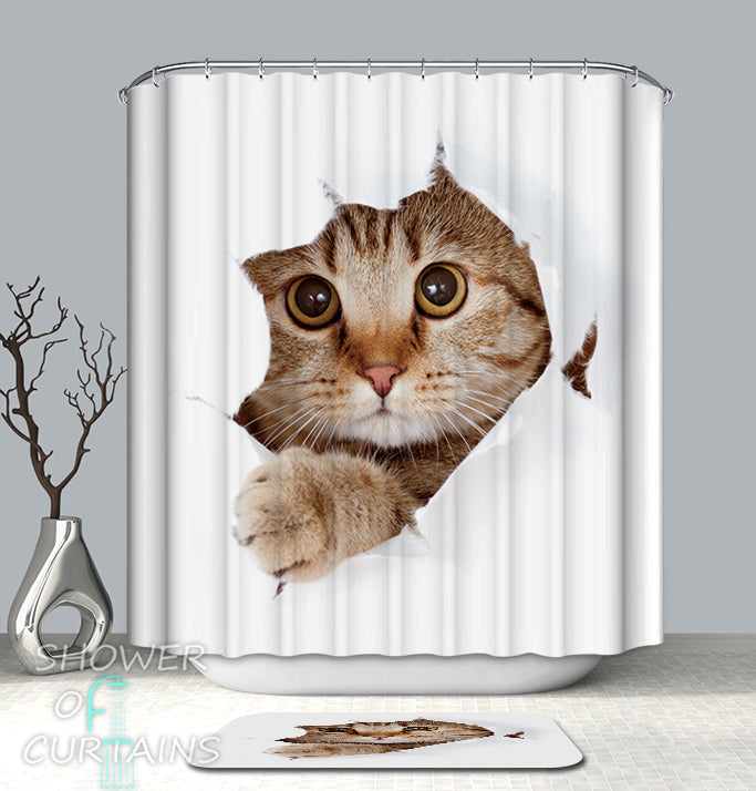 Cat shower deals curtain