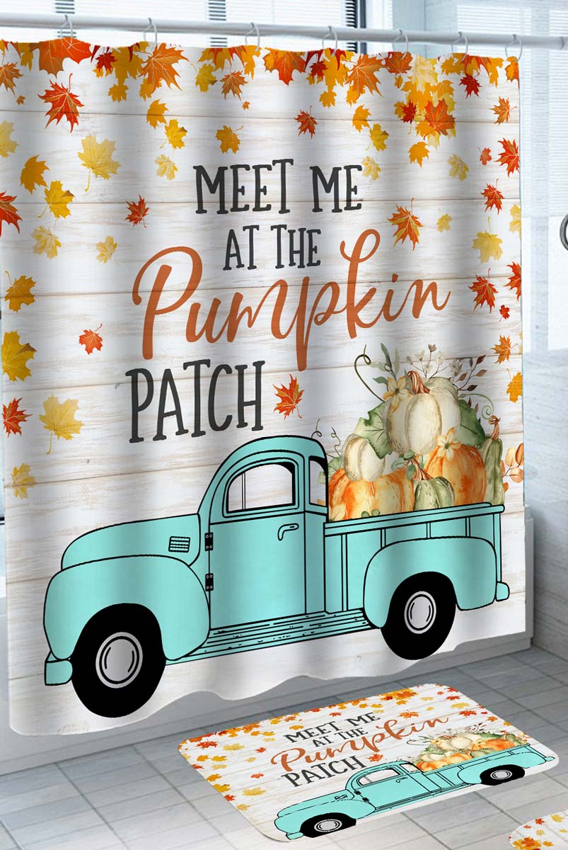 Cool Autumn Truck Meet me at the Pumpkin Patch Shower Curtain – Shower of  Curtains