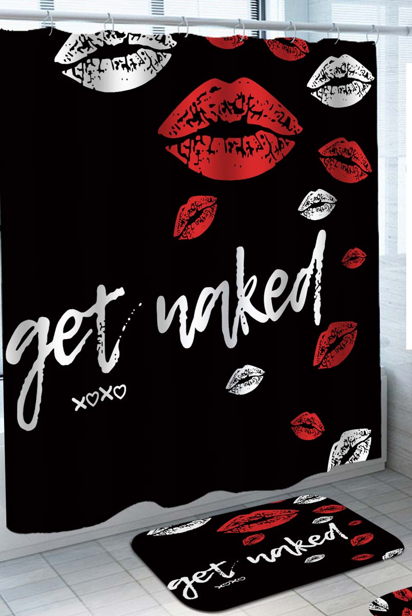 Cool Sexy Lips Kisses Get Naked Shower Curtain – Shower Of Curtains