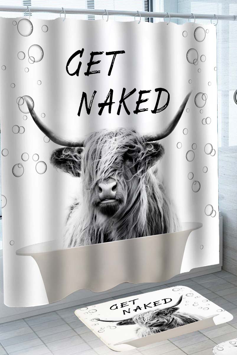 Cool Shaggy Yak Get Naked Shower Curtain