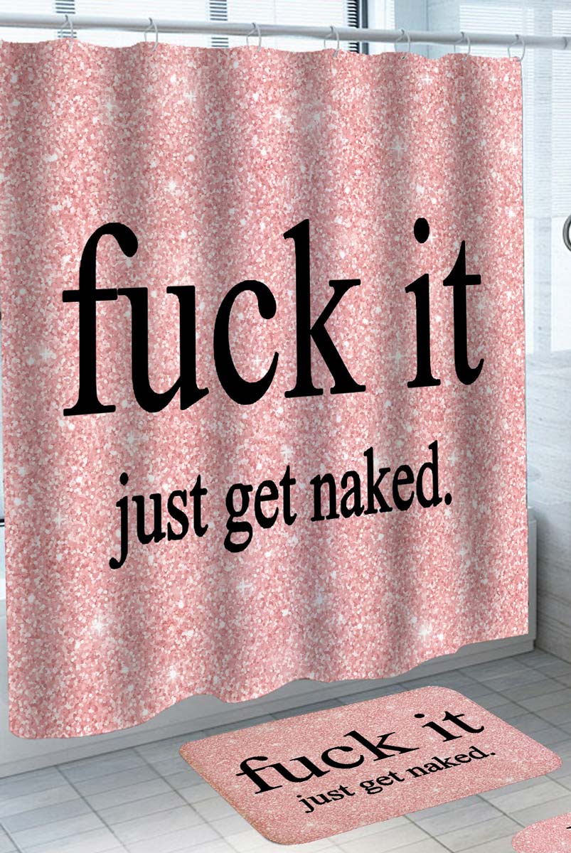 Cool Just Get Naked Pinkish Glitter Shower Curtain – Shower of Curtains