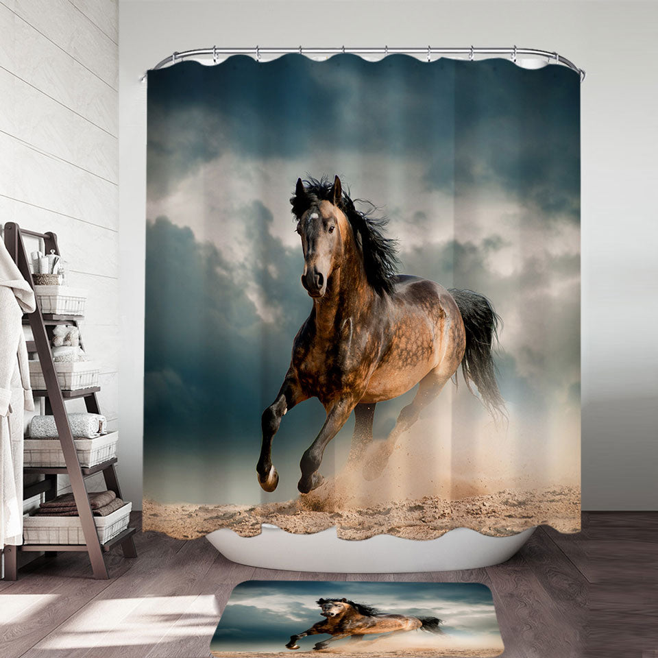 180cm(W) X 200cm(L) Shower Curtain + Bathroom Mat Rug Set Cool Art