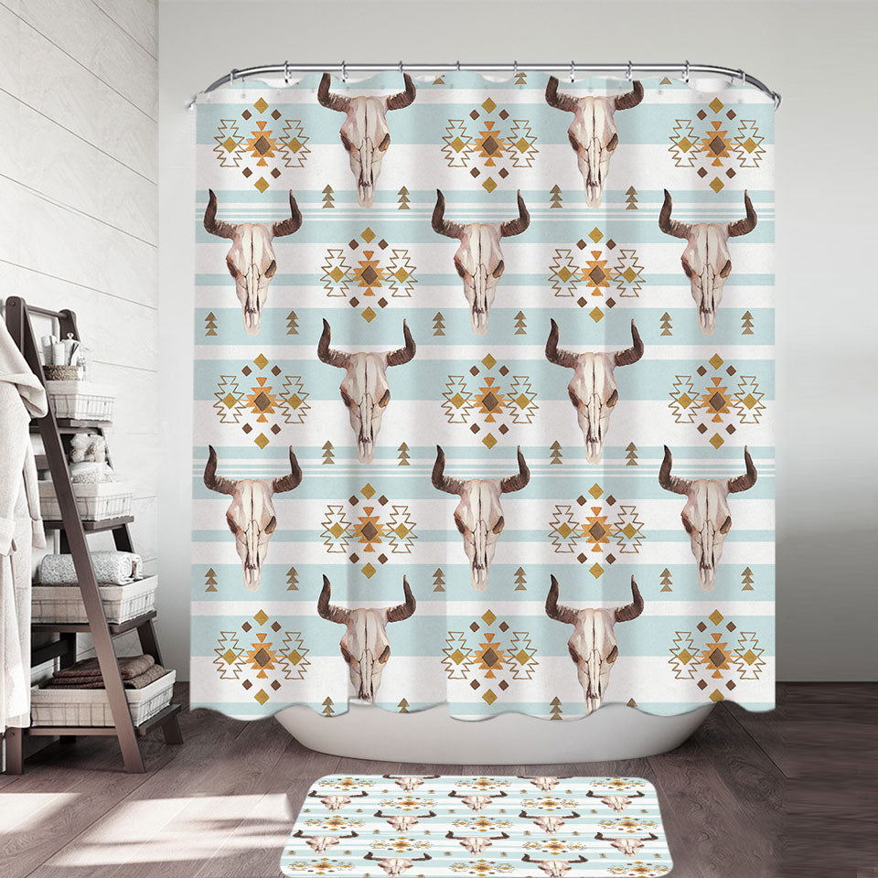 Bull Skull Pattern Shower Curtain Shower Of Curtains