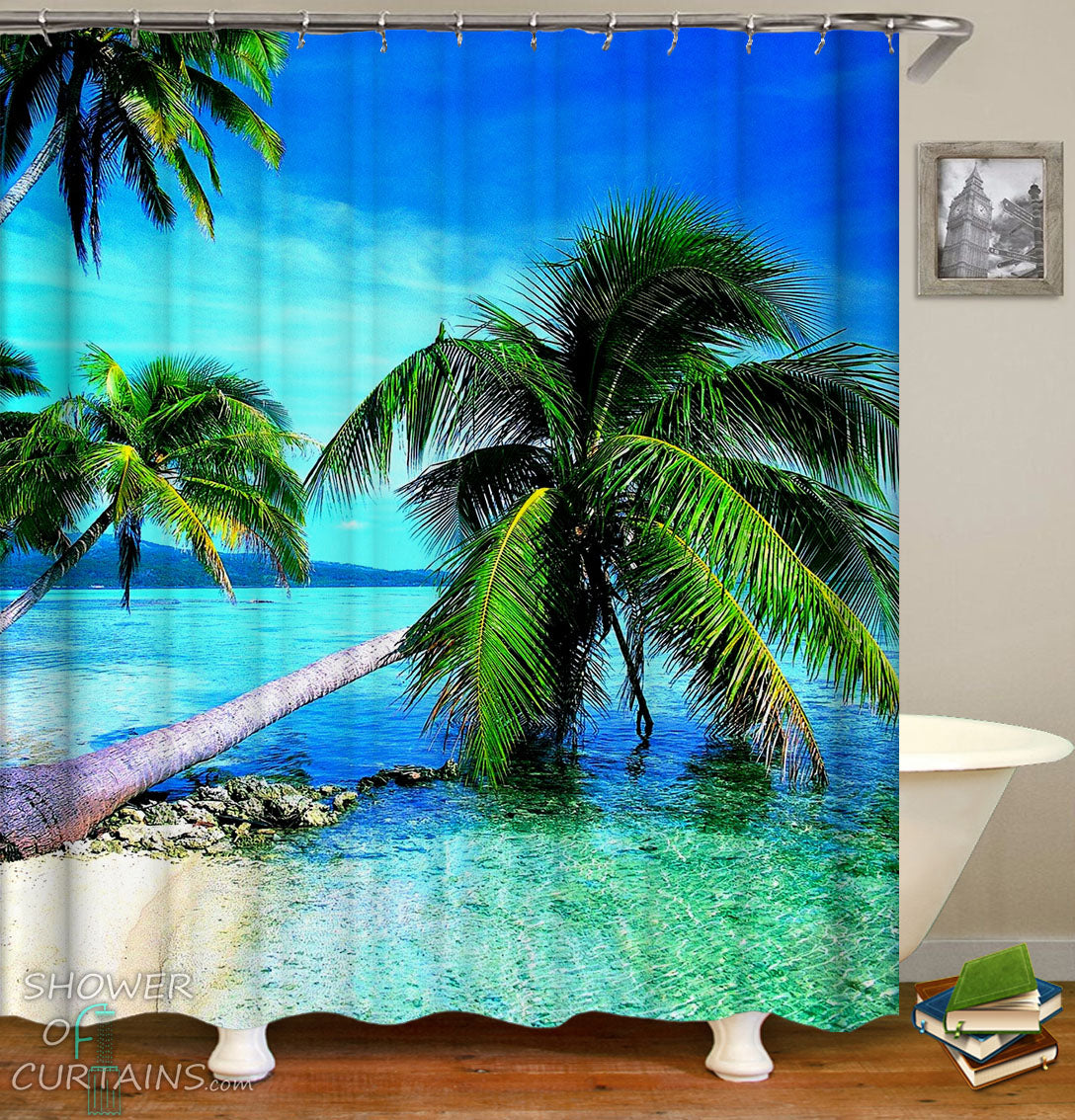 Palm tree deals shower curtain