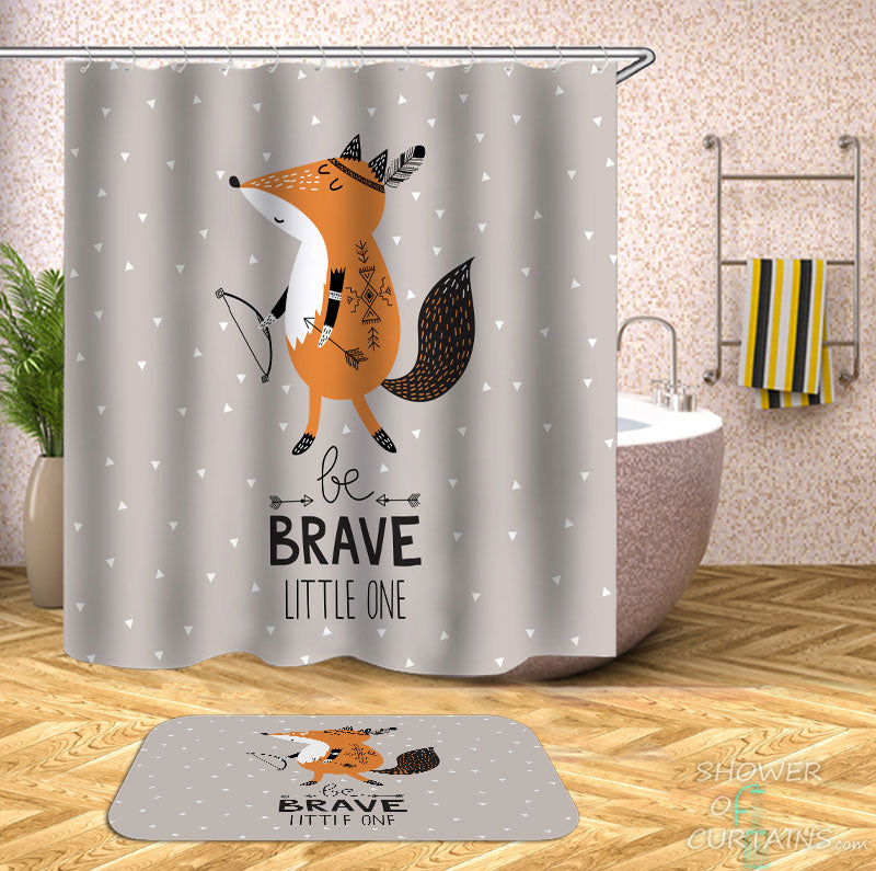 Kids Brave Fox Shower Curtain