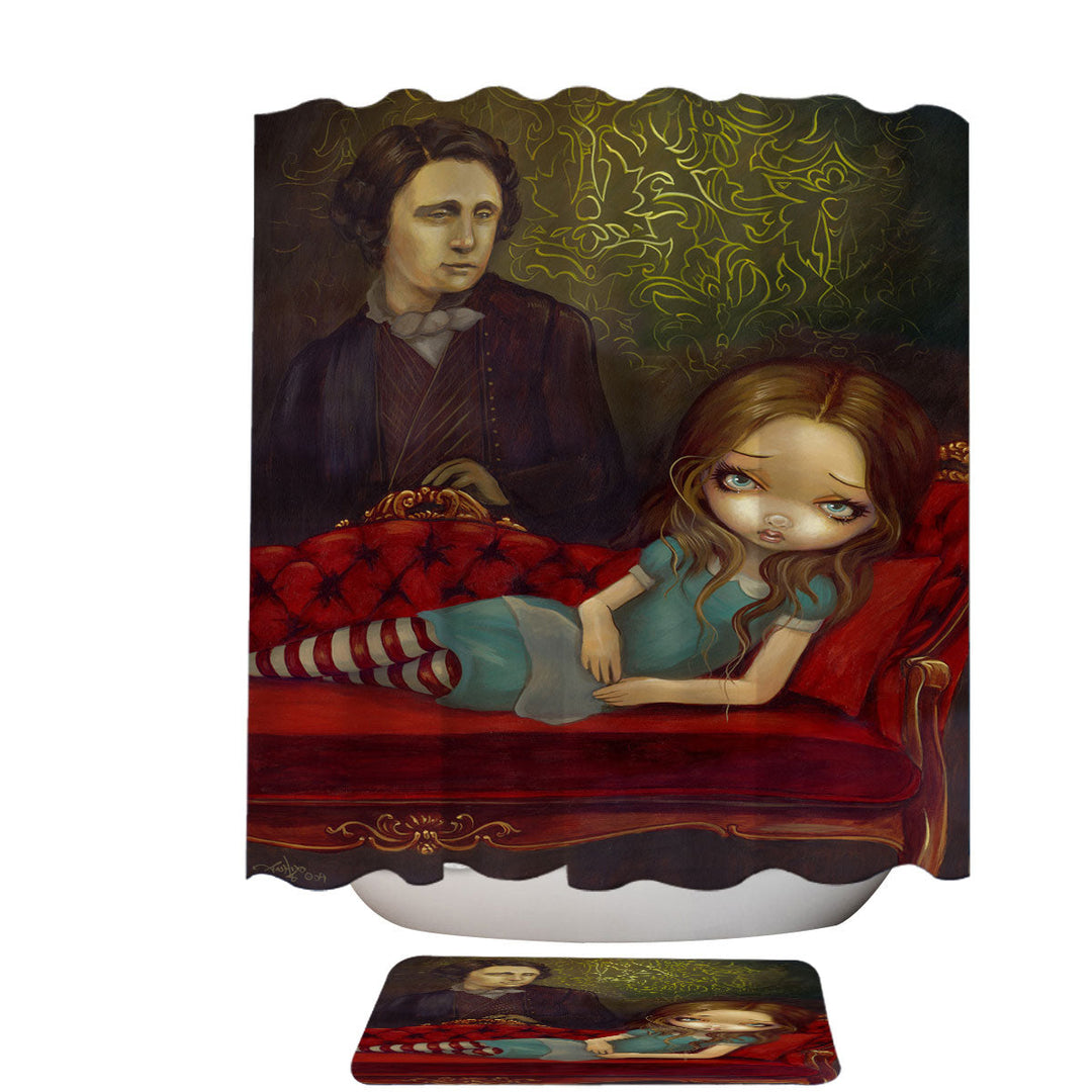 Alice and Lewis Carroll Shower Curtain
