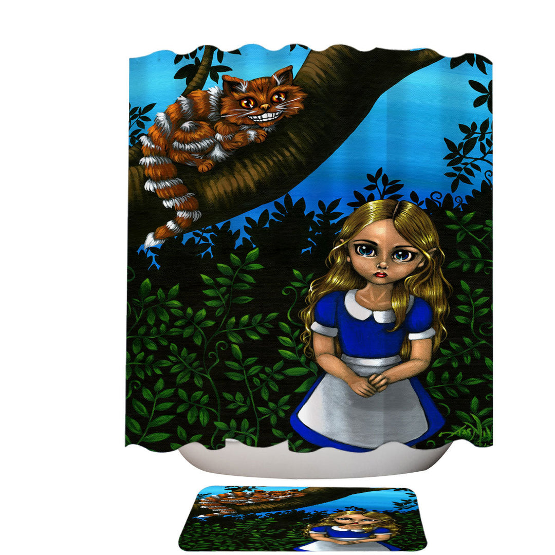 Alice and the Cheshire Cat Shower Curtain