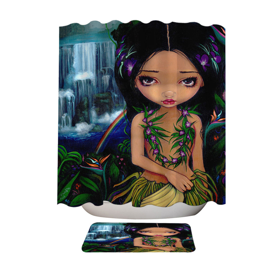 Amara the Hawaiian Fairy Shower Curtains for Girls