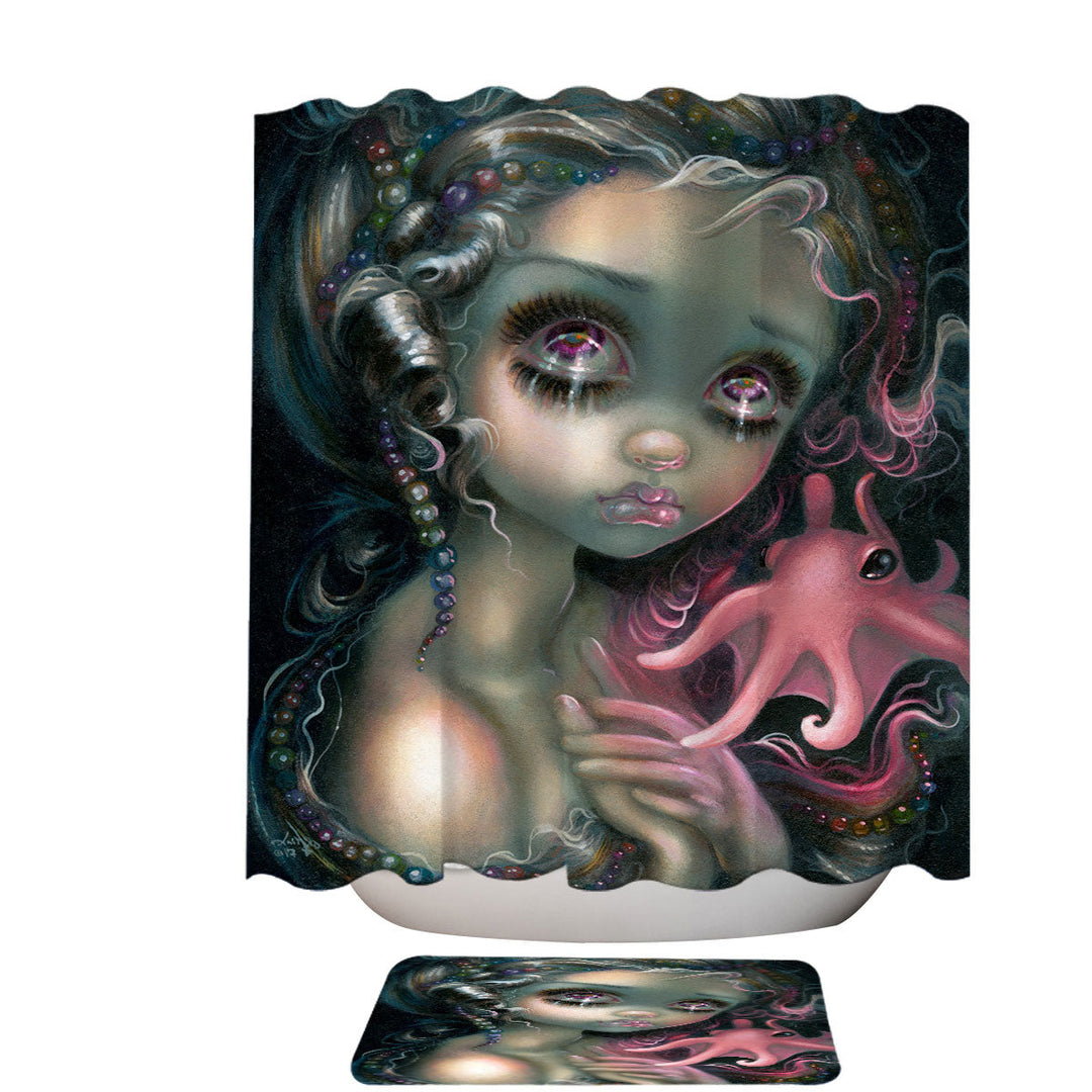 Beautiful Shower Curtains with Fantasy Painting Dumbo Octopus Mermaid