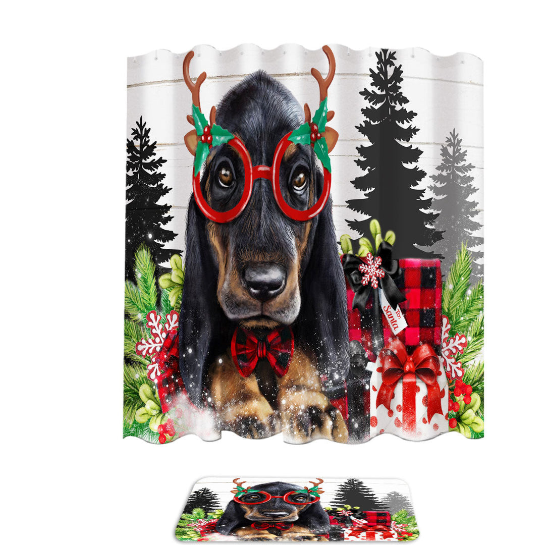 Christmas Cutie Dachshund Shower Curtain