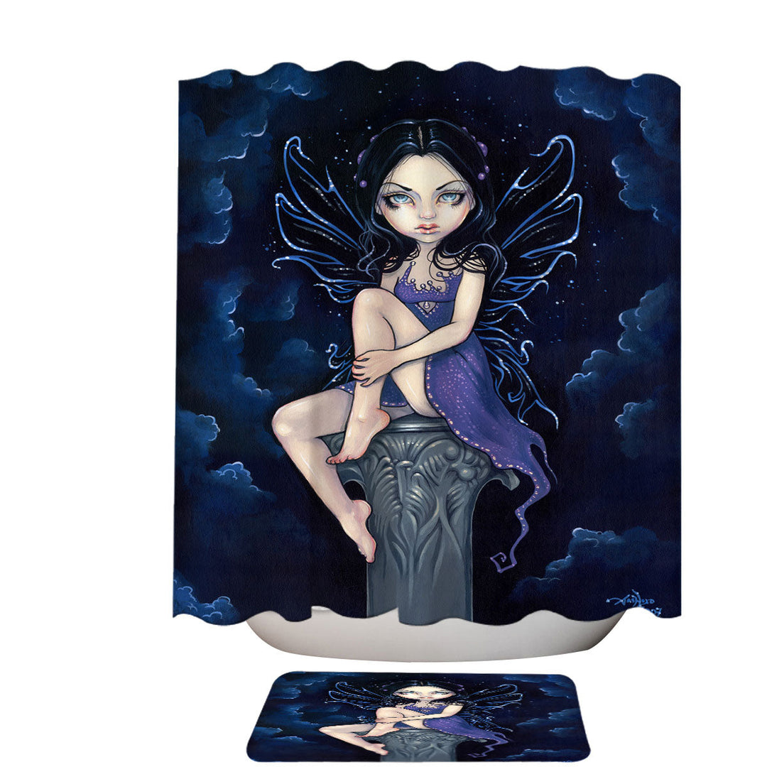 Cool Girls Shower Curtains Heavenly Nightshade Gothic Dark Fairy