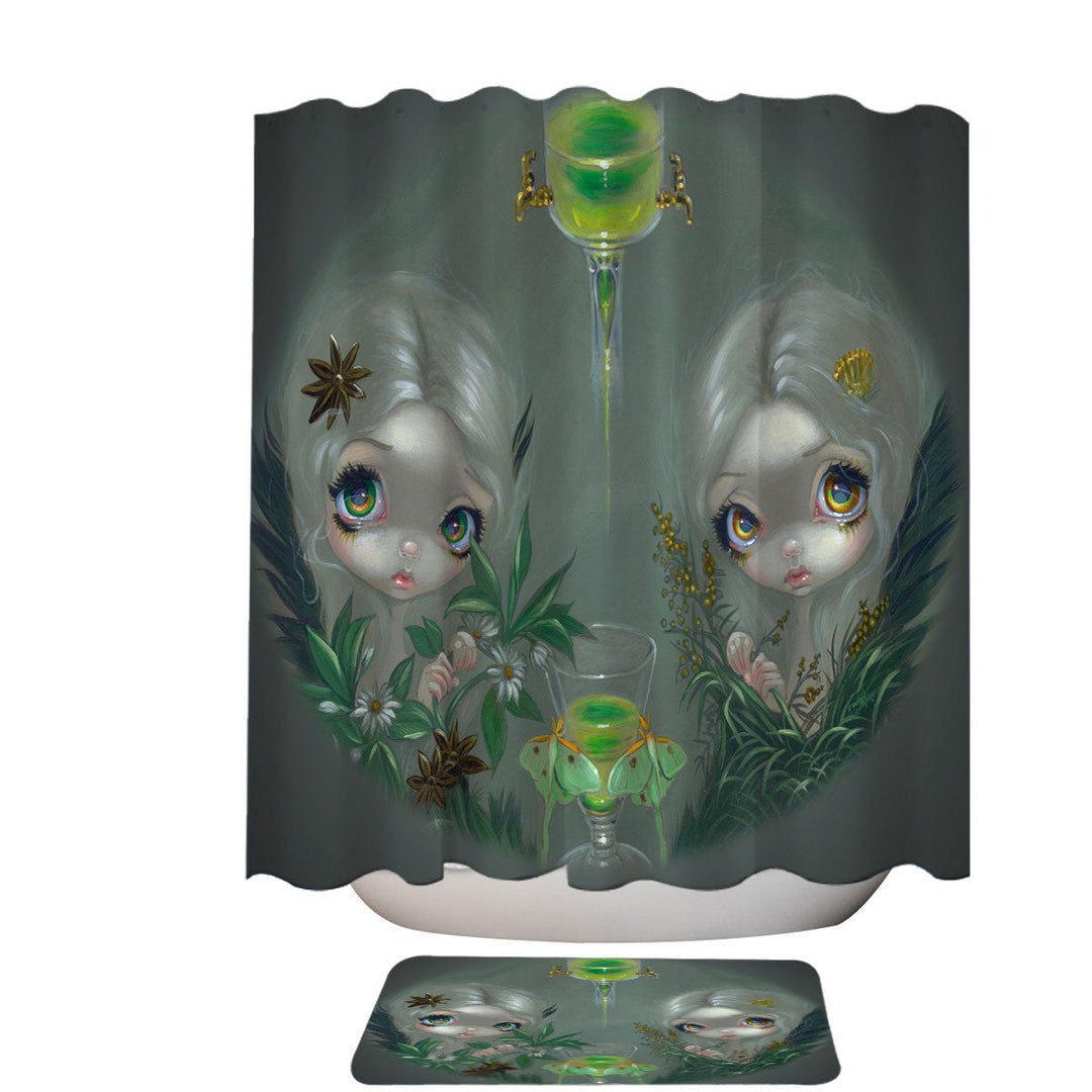 Cool Shower Curtains Anise and Artemesia Two Absinthe Fairy Twin