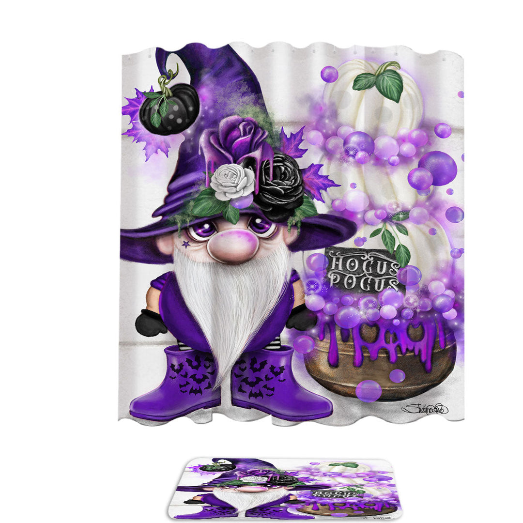 Cute Shower Curtains Purple Autumn Lil Gnome Hocus Pocus