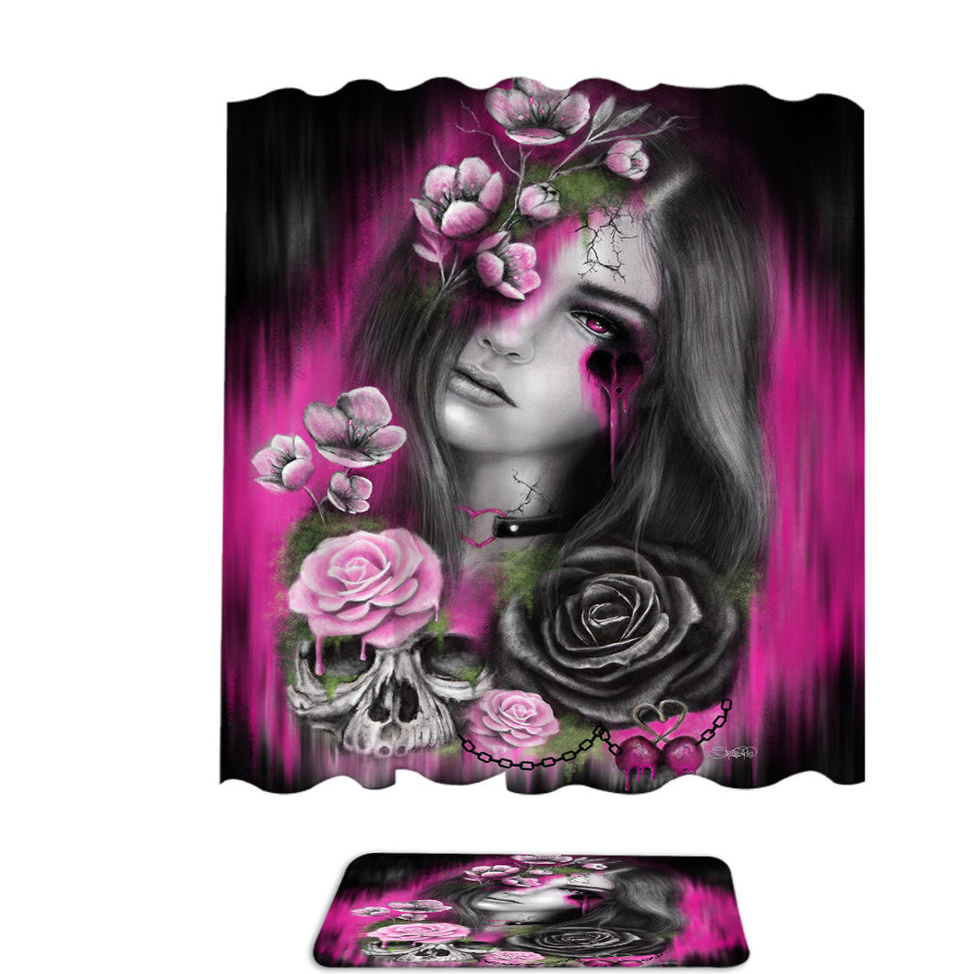 Dark Art Ravenous Beautiful Gothic Girl Shower Curtain