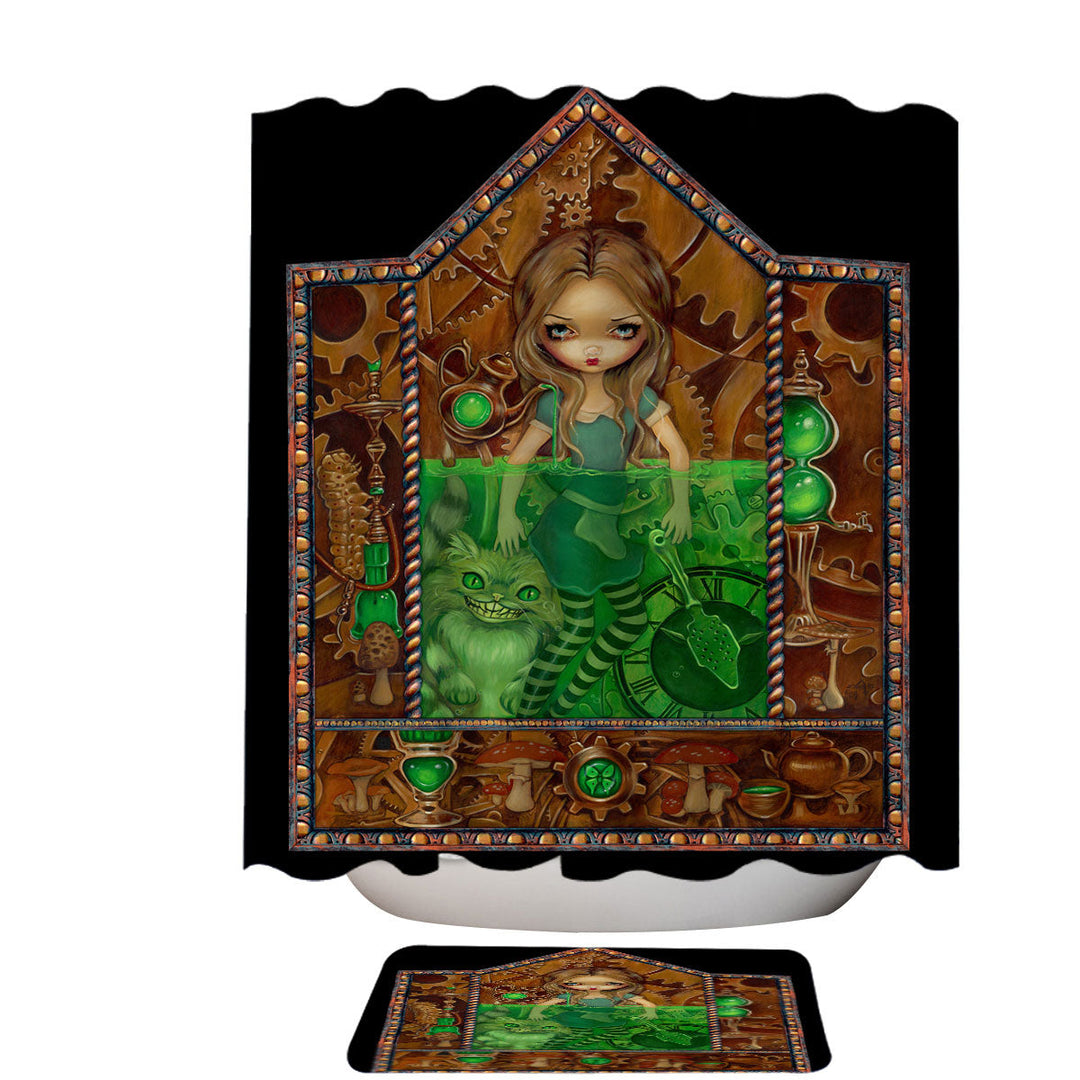 Dark Fantasy Alice in Absinthe Shower Curtain