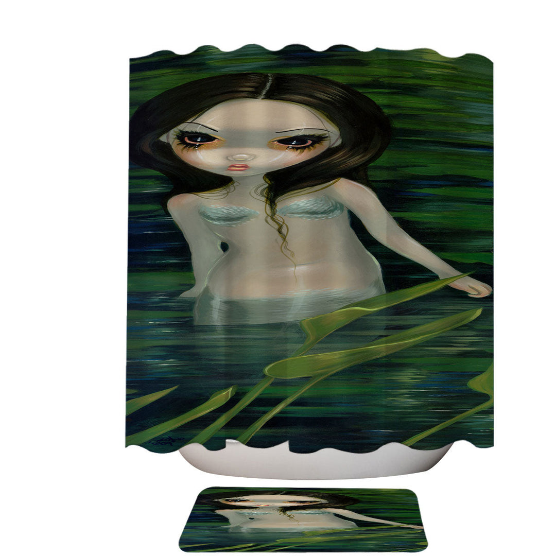 Fantasy Art Painting Mermaid Trendy Shower Curtains