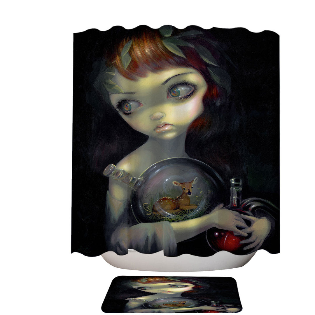 Fine Art Alchemical Girl Microcosm Fawn Shower Curtain