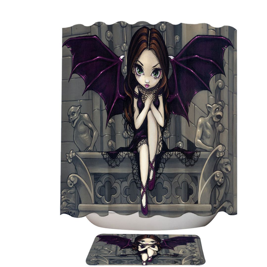 Gothic Fairy and the Gargoyles of Notre Dame Shower Curtain