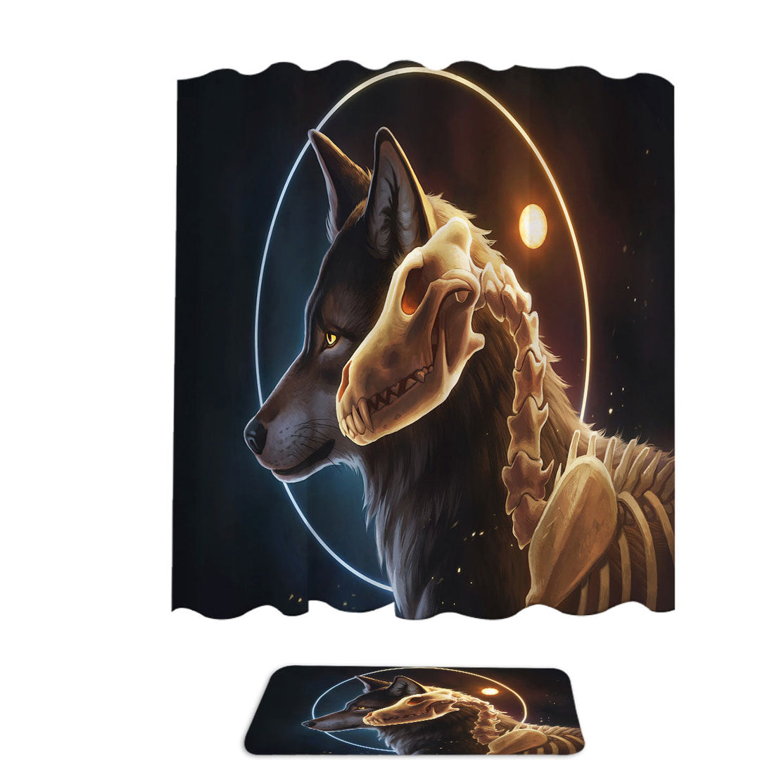 I Am Light Dark Art Skeleton Wolf Shower Curtains Trends