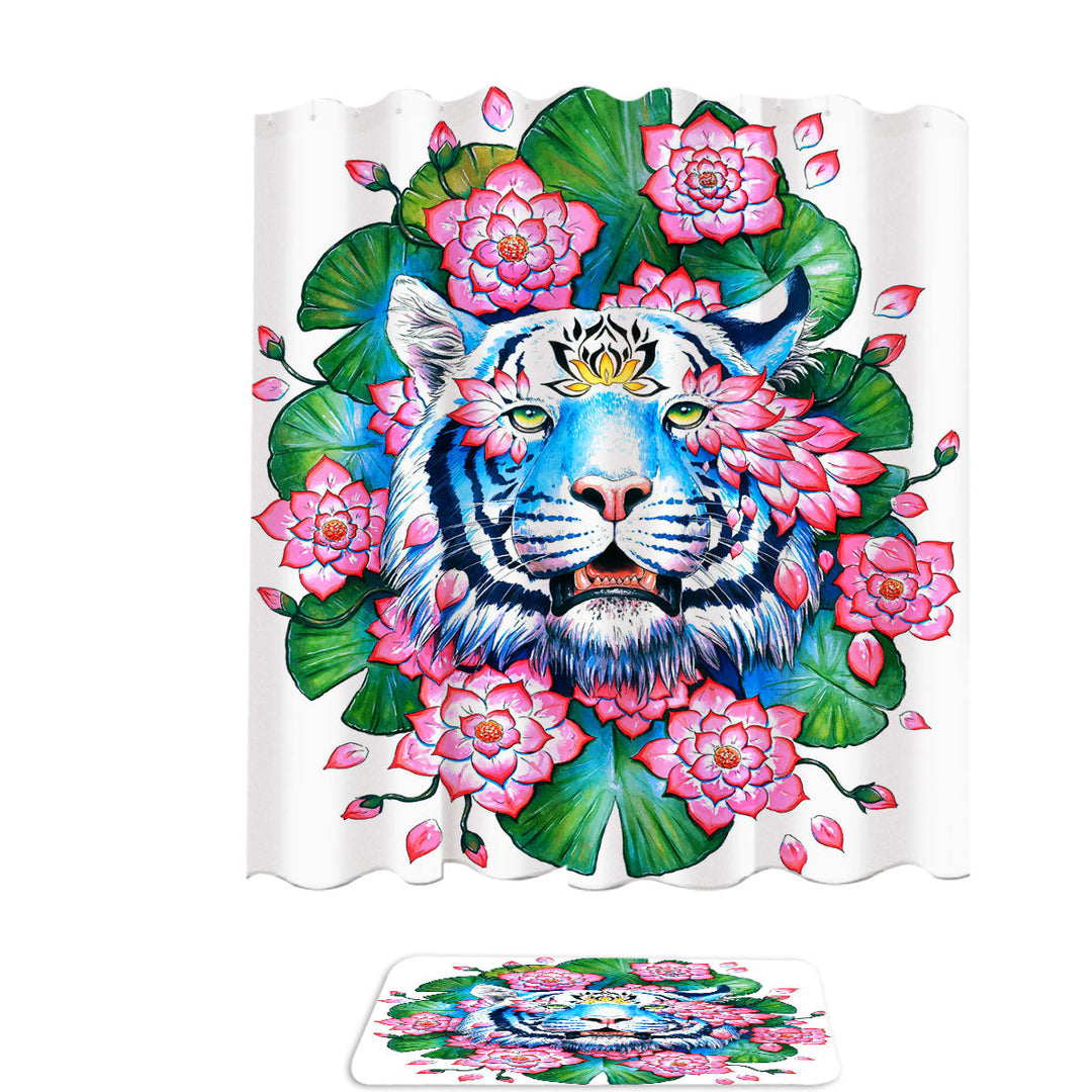 Lotus Effect Tropical Tiger Shower Curtains