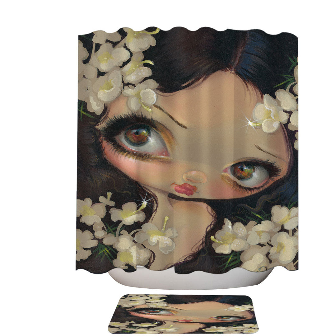 Places to Buy Shower Curtainsof Poisonous Beauties Hemlock Girl and Flowers 2