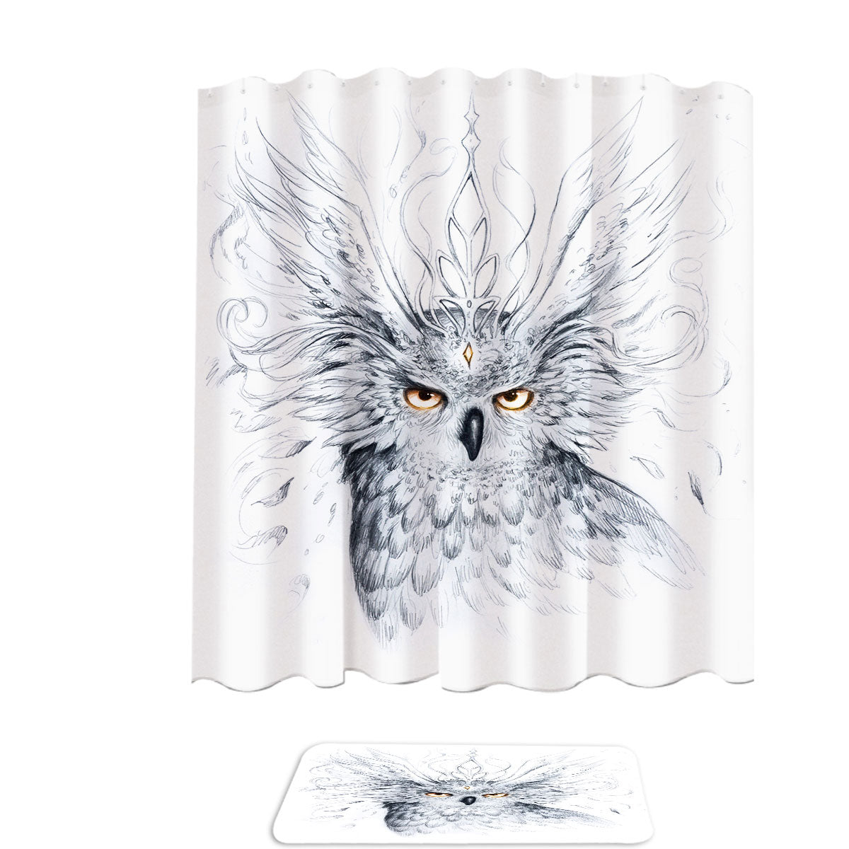 Fabric Shower Curtain Liner store Colorful Owl Shower Stall Curtain