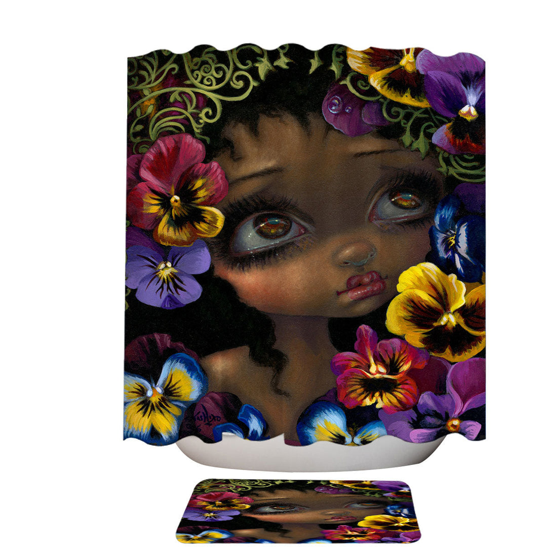The Language of Flowers Pansies Shower Curtains