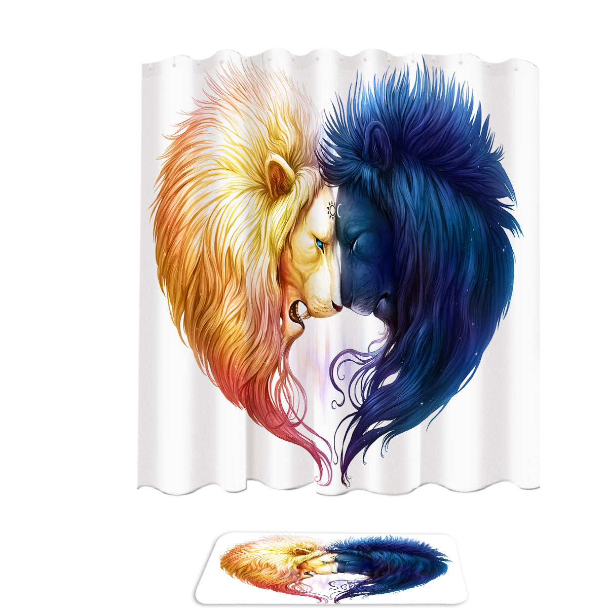 Day and Night Yin Yang Brotherhood Lions Shower Curtain – Shower of ...