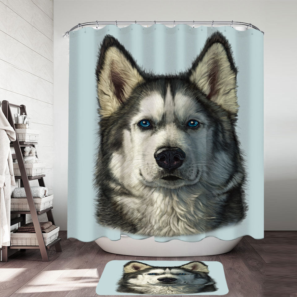 Animal Art Husky Dog Shower Curtain – Shower of Curtains