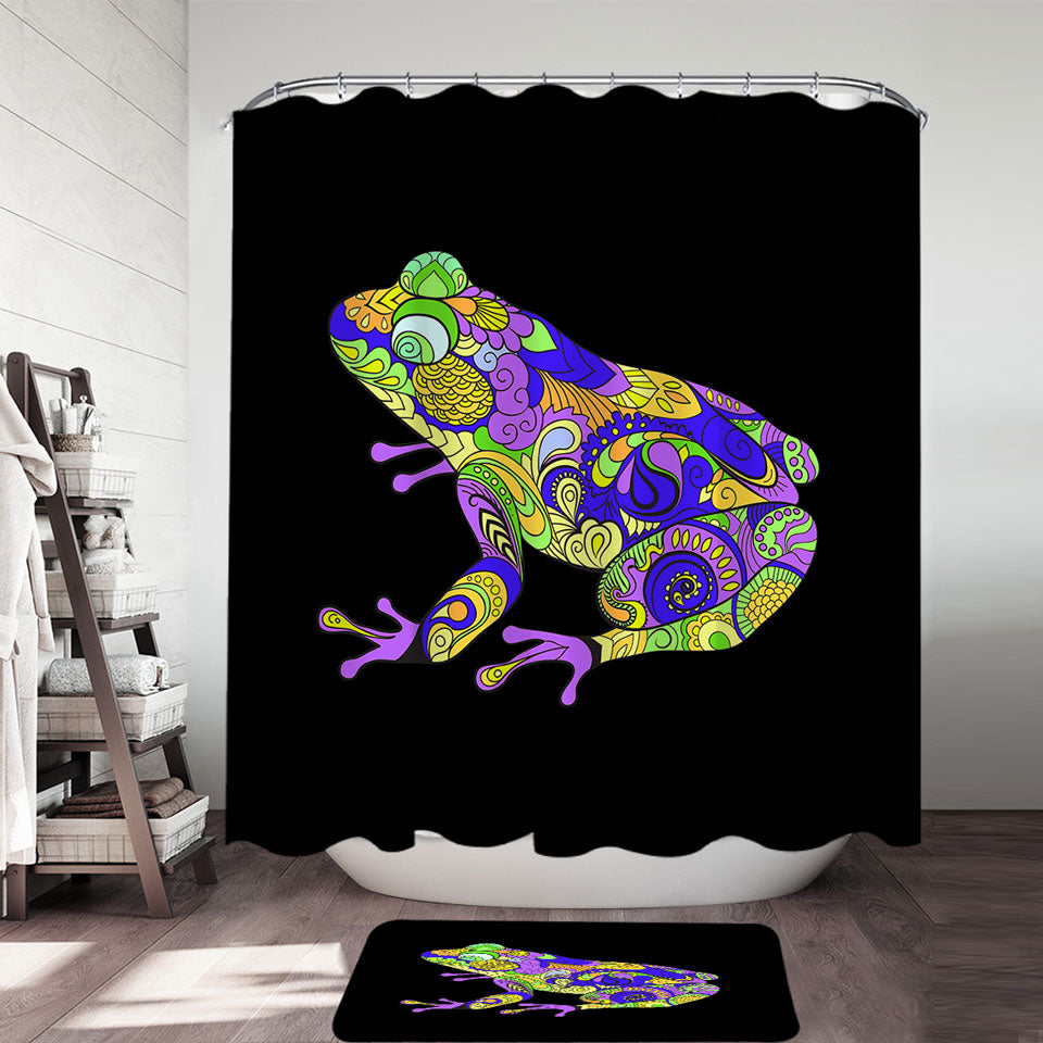  Ambesonne Frog Shower Curtain, Frog Jumping in