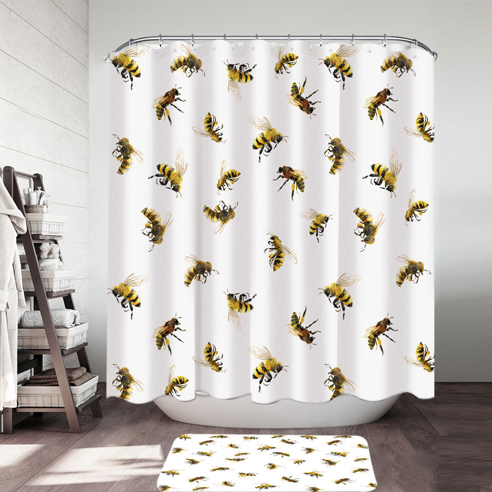 Bee deals shower curtain