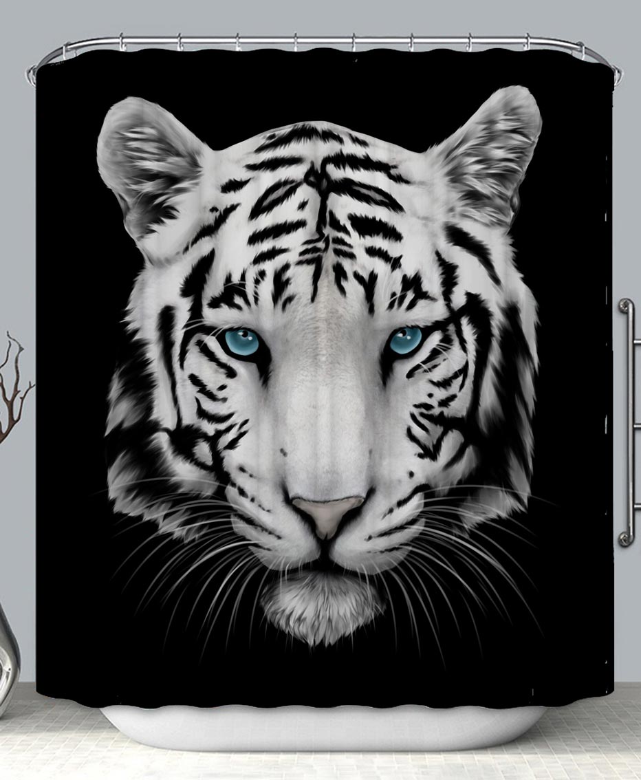 Blue Eye Bengal Tiger Shower Curtain