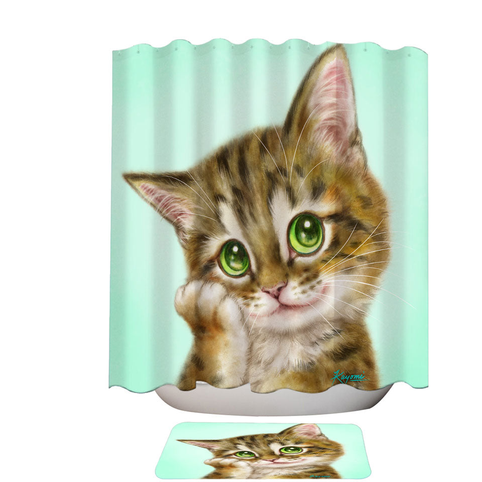 Cats Cute Drawings the Charming Tabby Kitten Shower Curtain – Shower of ...