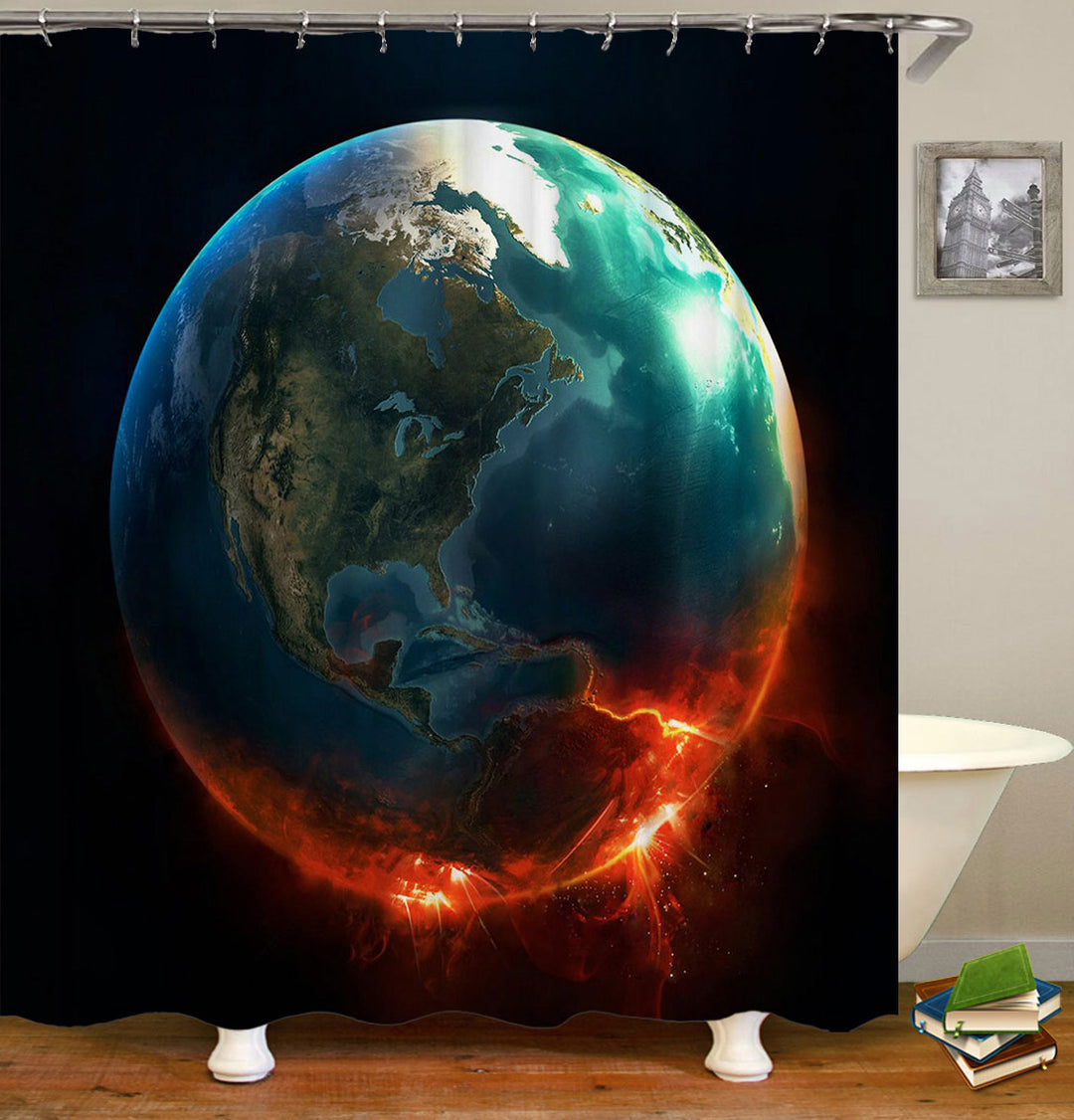 Cool Shower Curtains the Earth on Fire