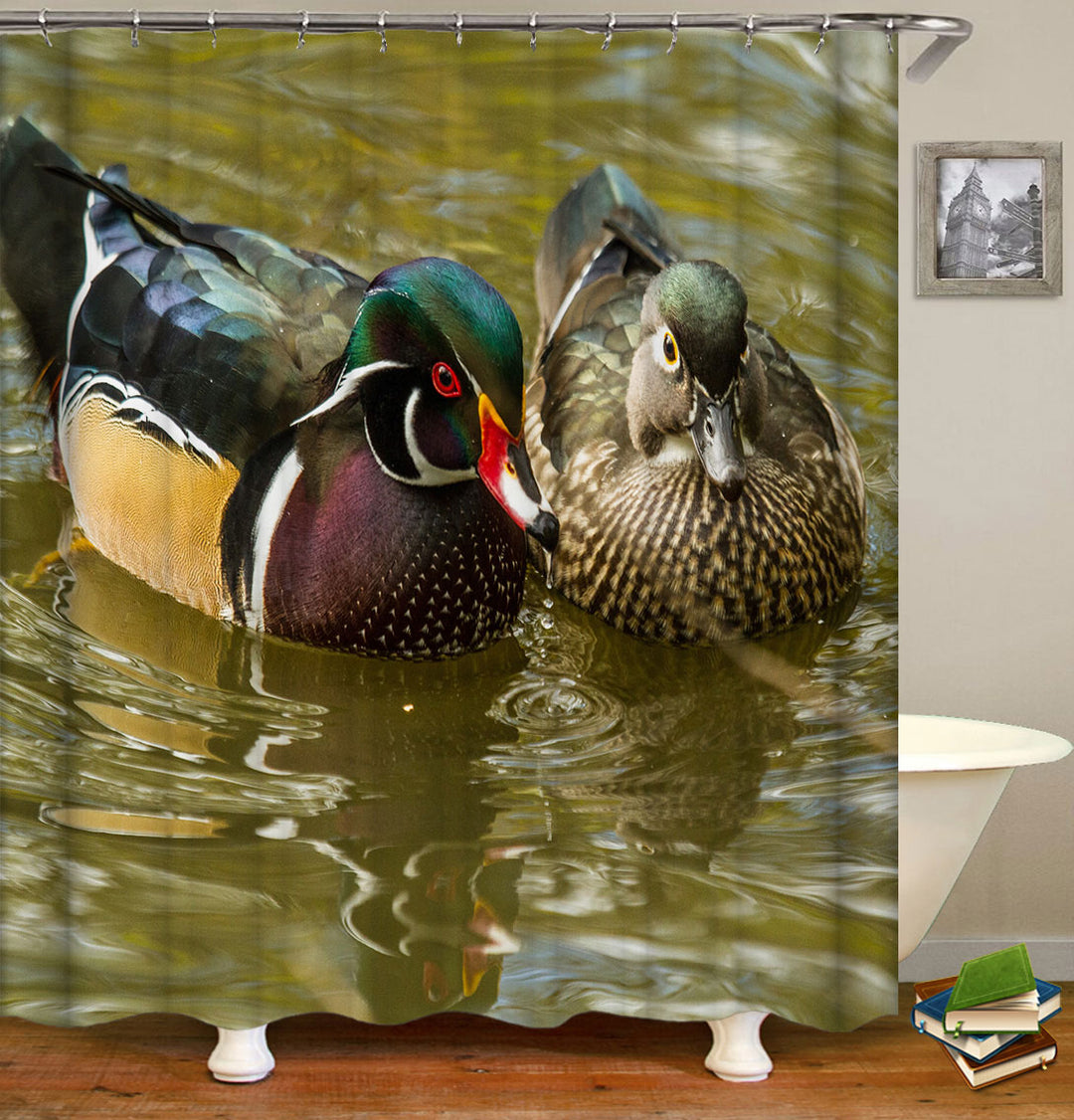 Couple of Wild Mallard Duck Shower Curtain