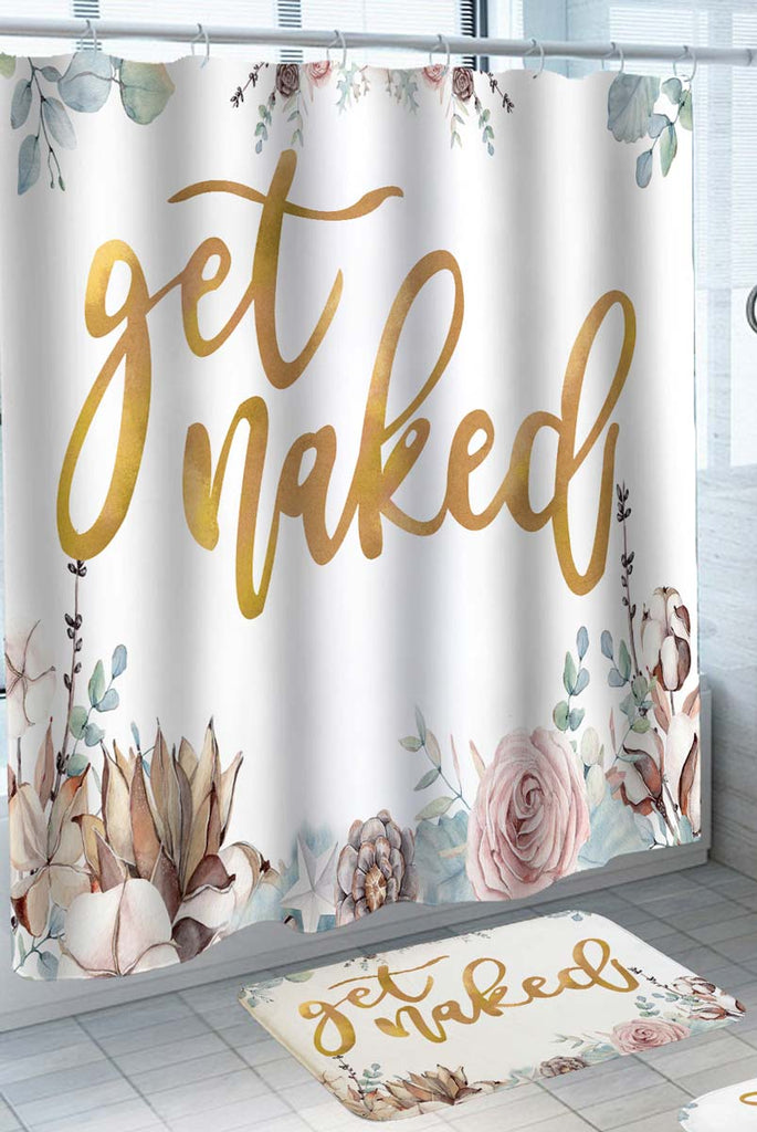 Get Naked Shower Curtain, Funny Shower on sale Curtain