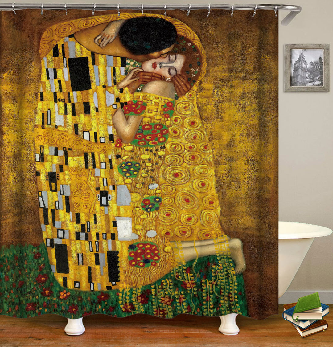 Gustav Klimt The Kiss in the Belvedere Shower Curtain