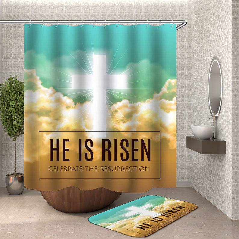 Inspiring Christian Cross Shower Curtain