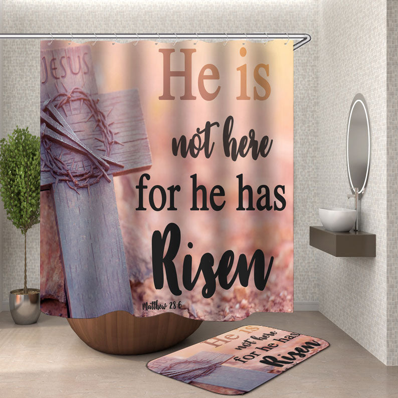 Jesus Shower Curtain with the Christian Cross Inspiring