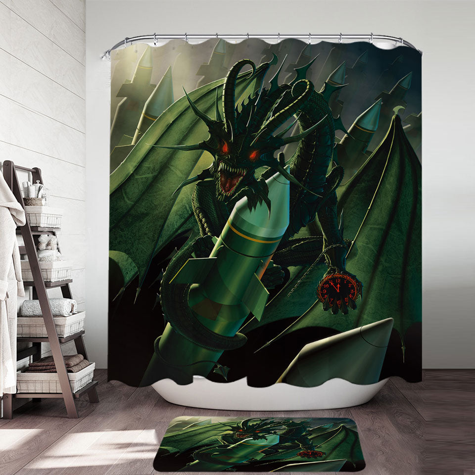 Scary Fantasy Art Doom Dragon Shower Curtain – Shower of Curtains