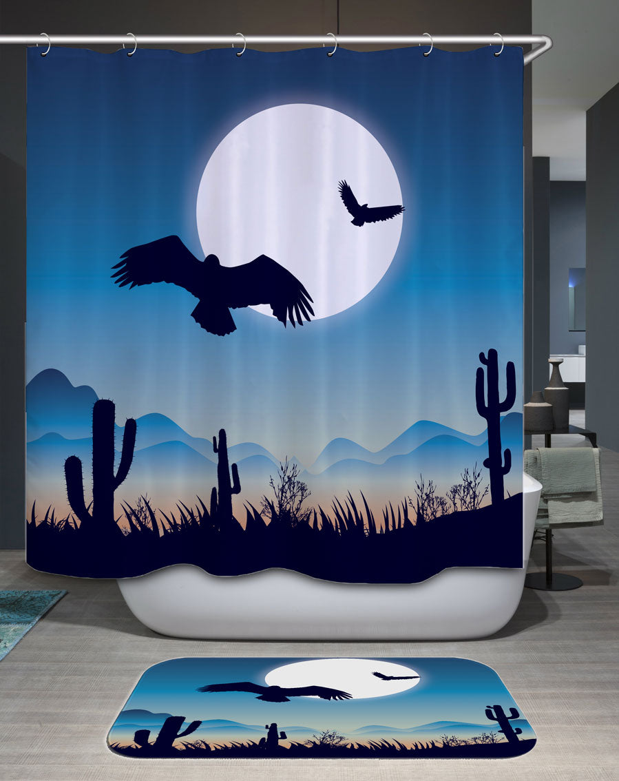 South American Moonlight Eagles Shower Curtain