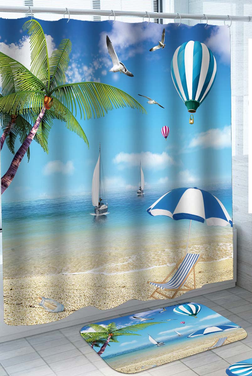 Tropical Shower Curtains Vacation on the Beach