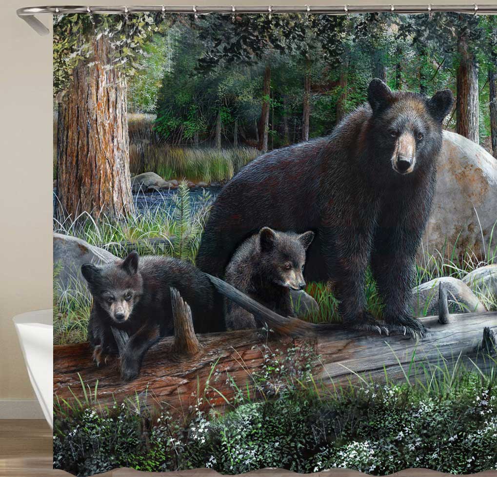 Wild Animals Black Bears Shower Curtains